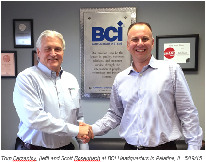 Tom Barzantny, (left) and Scott Rosenbach at BCI Headquarters in Palatine, IL. 5/19/15.