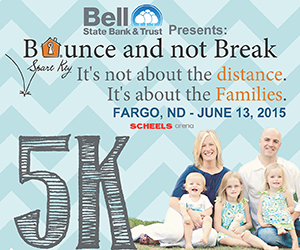 Bell State Bank and Trust Spare Key Bounce and not Break Fargo 5K Logo