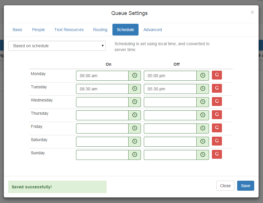 Chime 2.1 queue scheduling