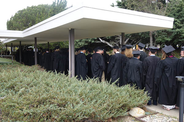 Pacifica Graduation Institute - 2015 Graduates preparing for processional at Commencement Ceremonies