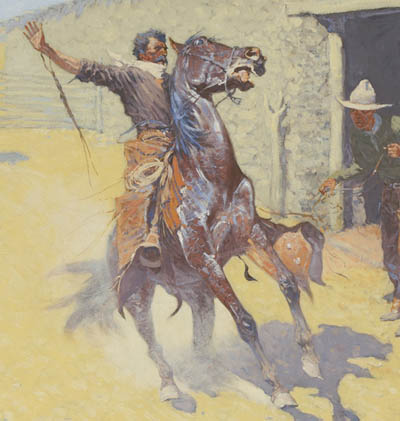 The Apaches!, 1904 (detail), Frederic Remington, Sid Richardson Museum