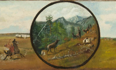 Western Scene, ca. 1885 (detail) Charles M. Russell, Sid Richardson Museum