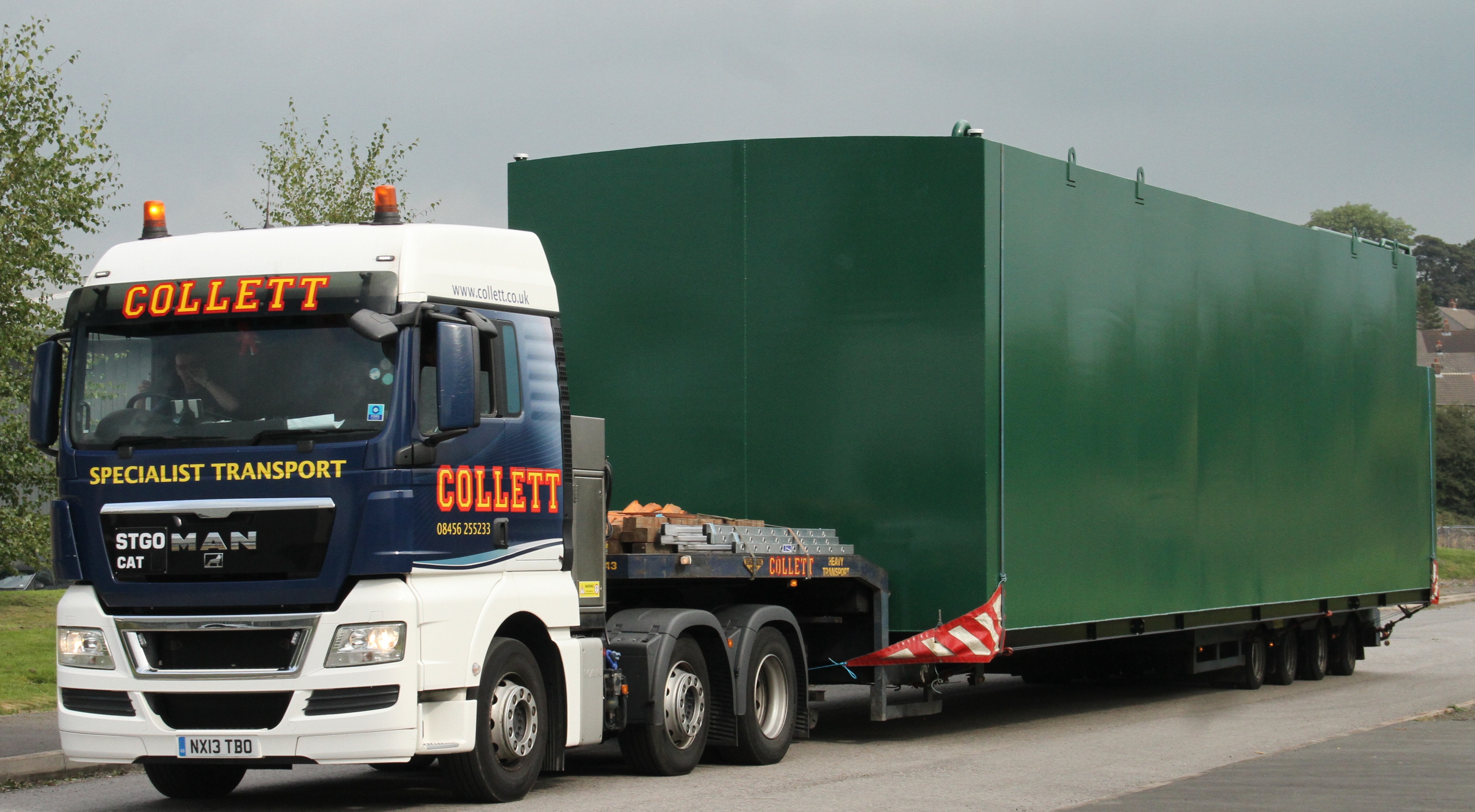 FuelTek's storage tank on its way to Amesbury