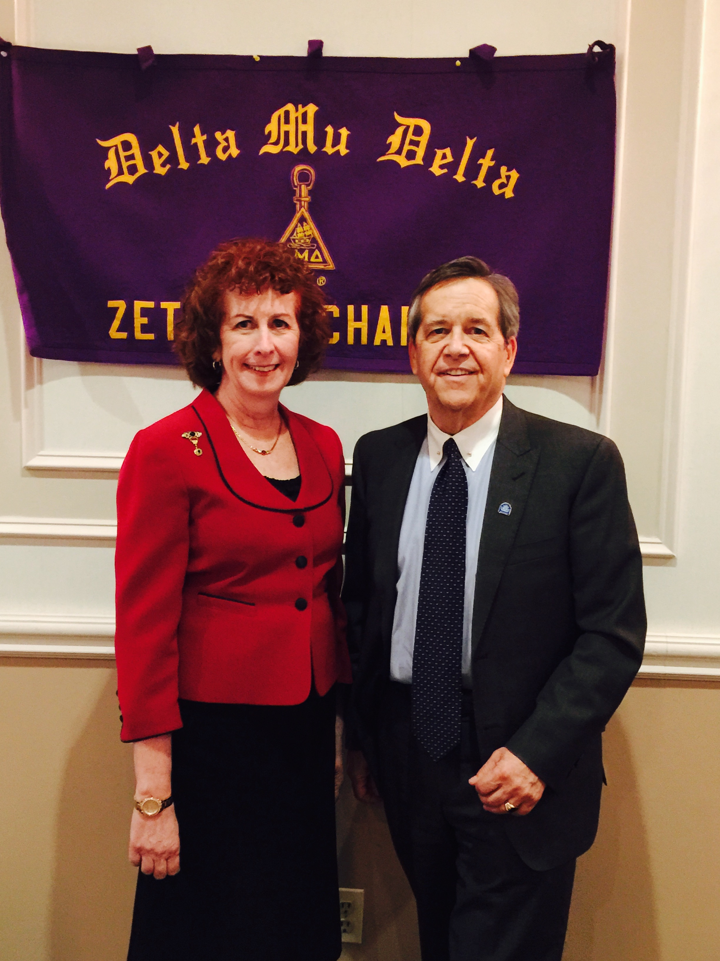 Delta Mu Delta- Mark S. Germain Honorary Inductee and Dean Ellen Durnin of Southern Connecticut State University