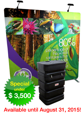 Envision trade show displays pack into one portable case and set up in minutes without tools.