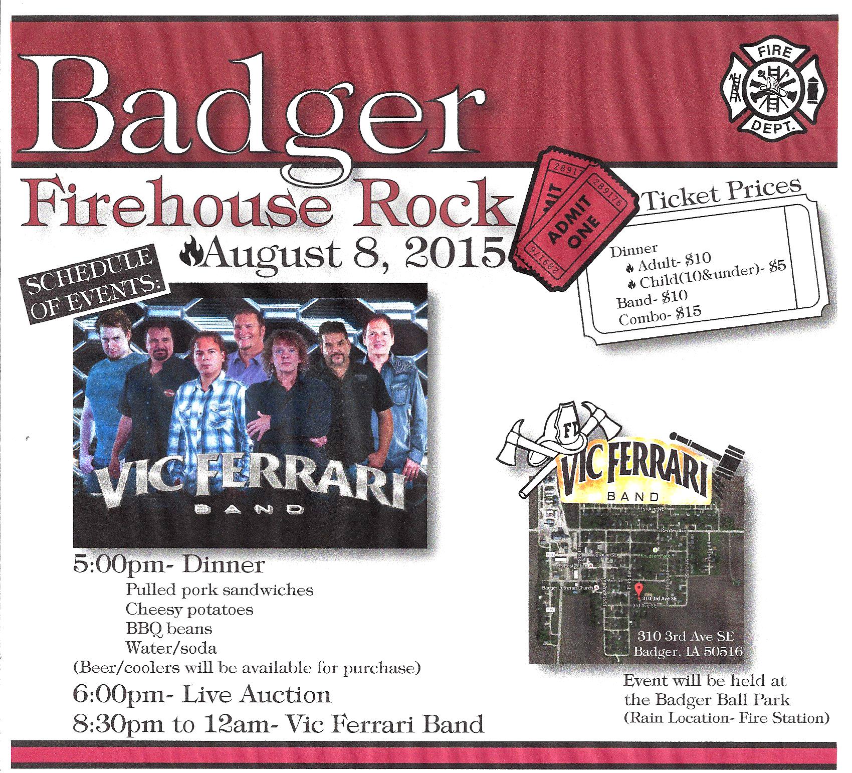Firehouse Rock and Vic Ferrari Band Information