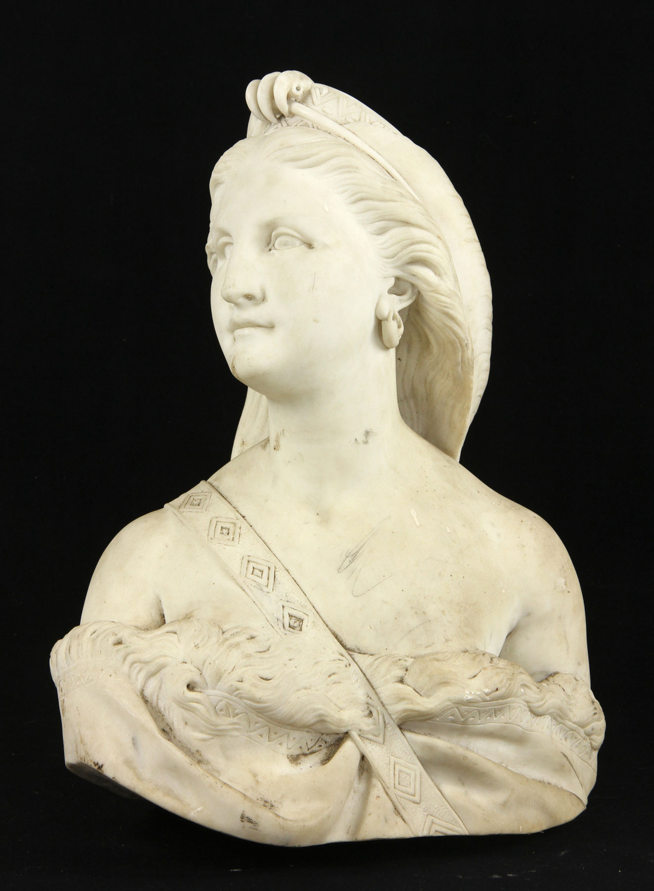 19th Century Marble Bust of a Woman