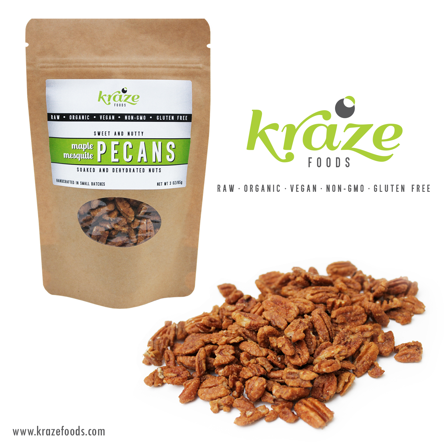Kraze Foods Maple Mesquite Pecans are sweet and nutty!