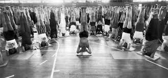 B. K. S. Iyengar leads an Iyengar Yoga class.