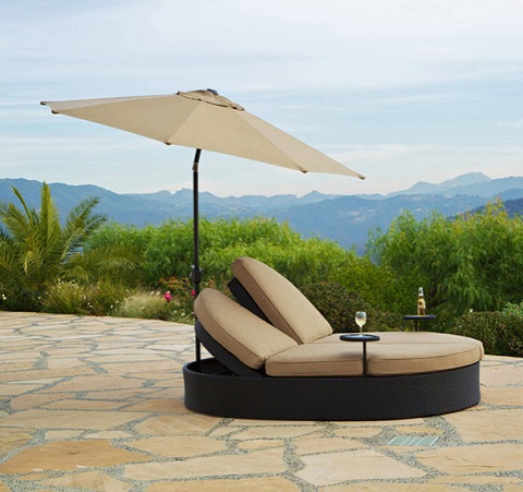 Solara Double Chaise With Umbrella GF-LD3007-99 UPU1002-9-8 from AFD