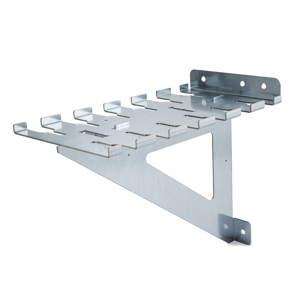 Each HD Clamp Rack features six clamp slots on each side  -  each slot can accept either a pipe clamp or a parallel clamp.
