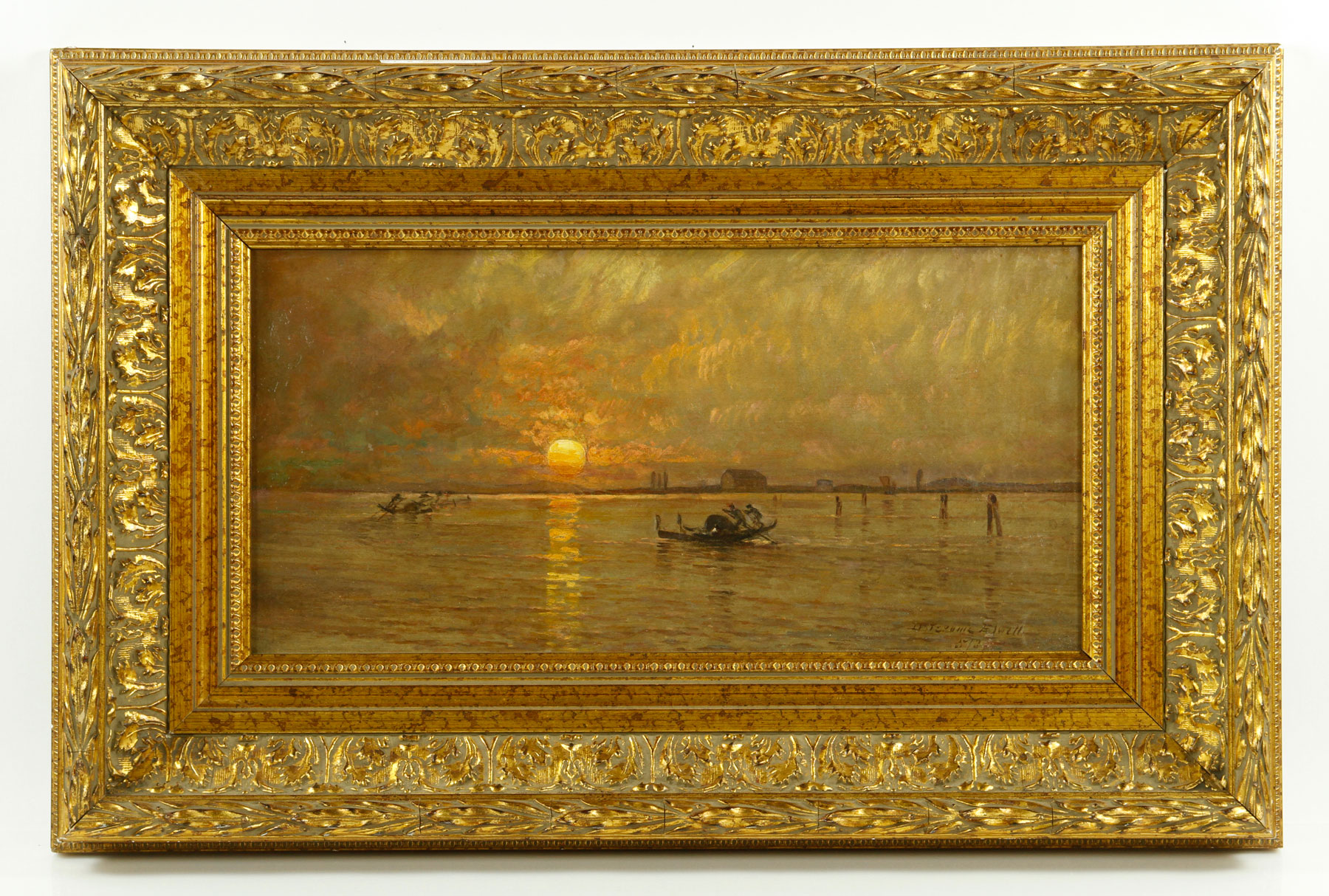 D. Jerome Elwell,(American 1847-1912) Venetian Harbor Scene, O/C