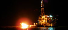 CEG Holdings, LLC. - Offshore Drilling Project in Galveston Bay, Texas - Night View