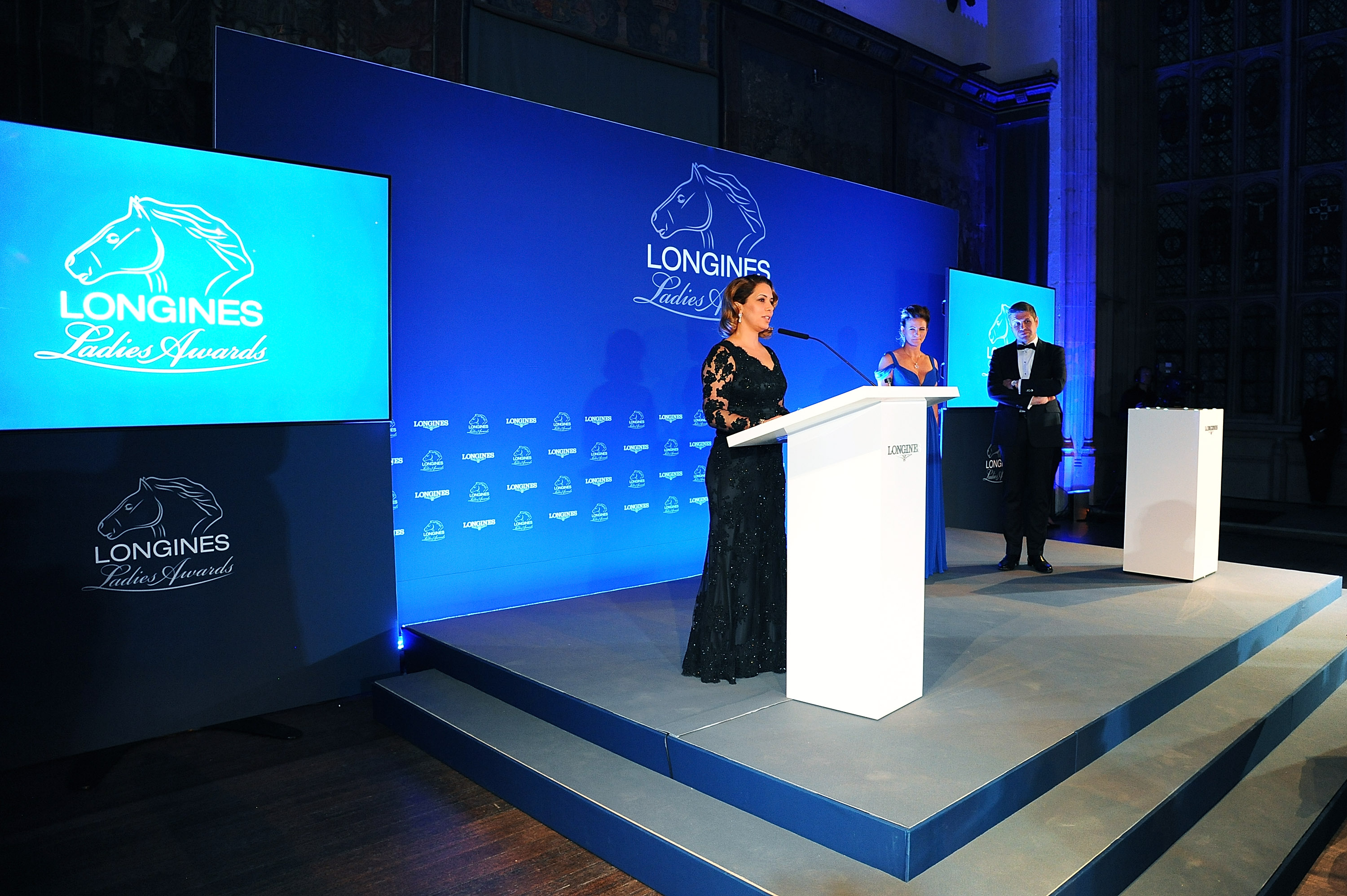 HRH Princess Haya Al Hussein during Her acceptance speech at the 2015 Longines Ladies Awards ceremony.