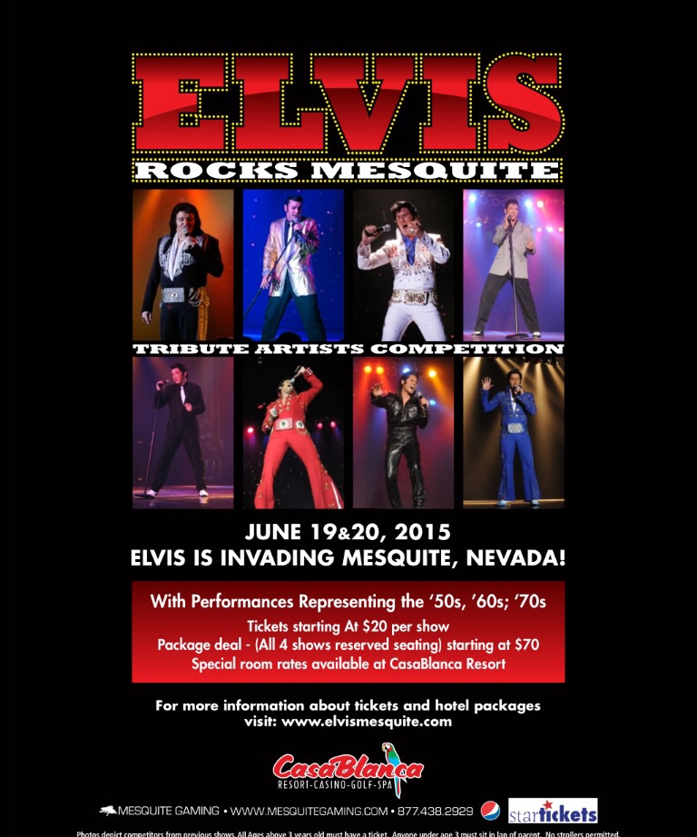 "Elvis Rocks Mesquite" tribute artists competition | Flyer courtesy of Mesquite Gaming