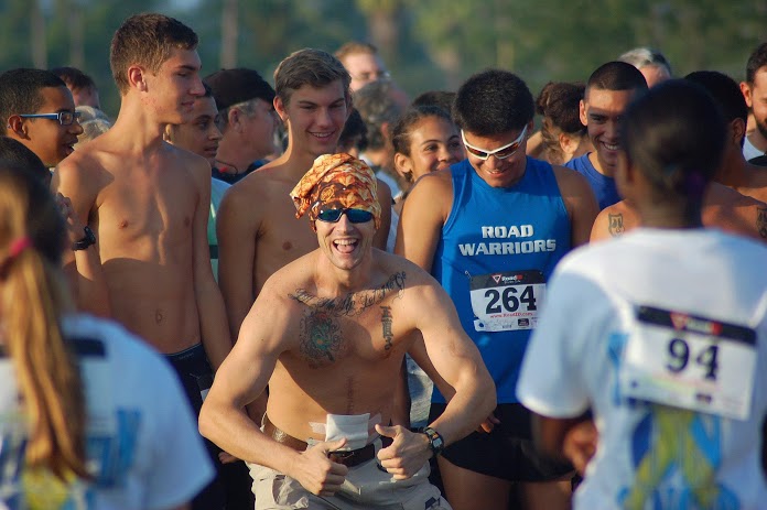 The Road Warrior: Brian Thomas right after his surgery at his 5k Benefit Run.