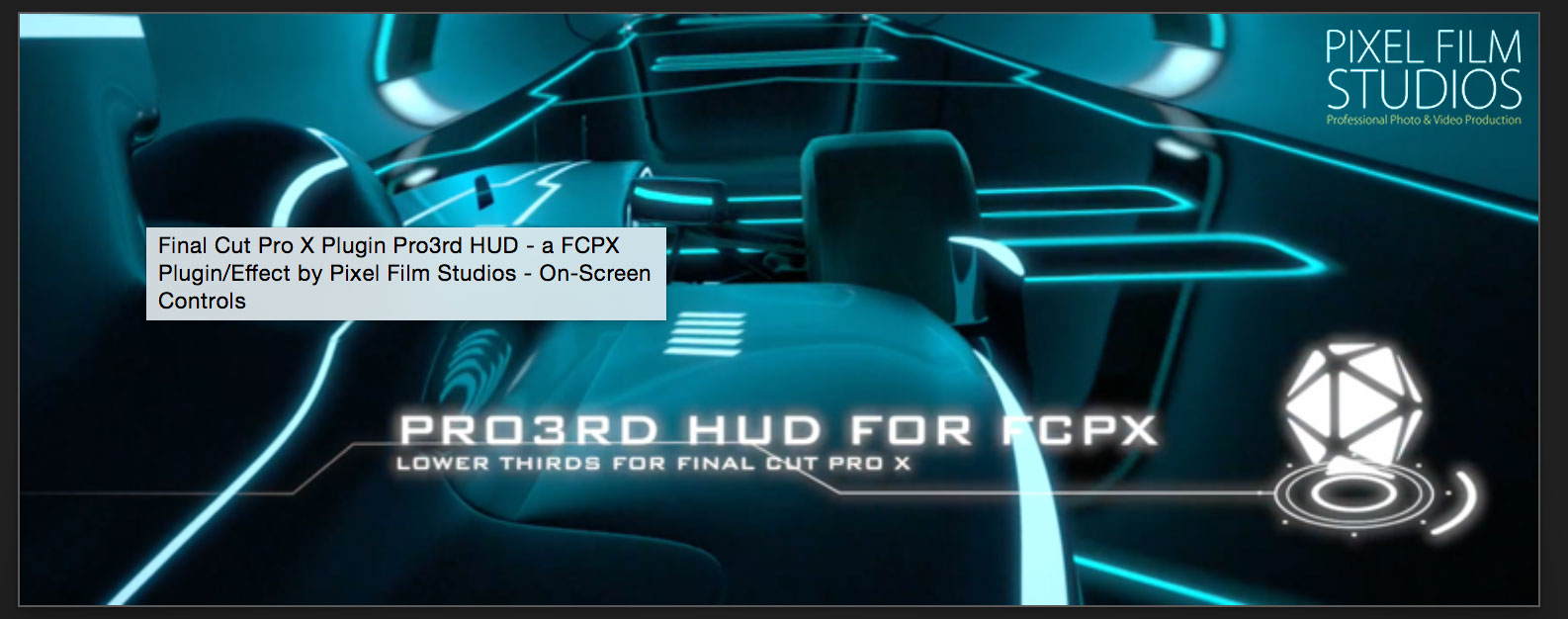 FCPX Pro3rd HUD Plugin from Pixel Film Studios.