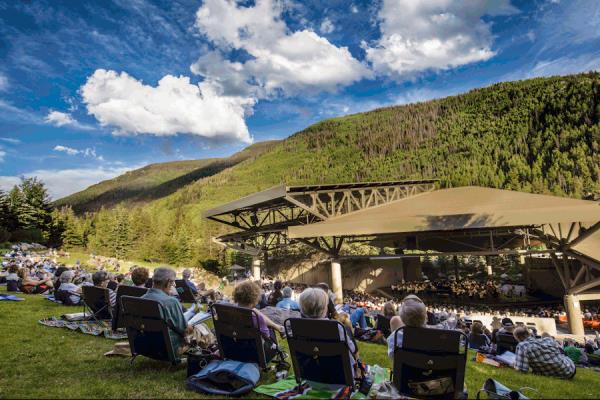 The breathtaking outdoor Gerald R. Ford Amphitheater is home to both Bravo! Vail and Vail International Dance Festival events. (© Zach Mahone)