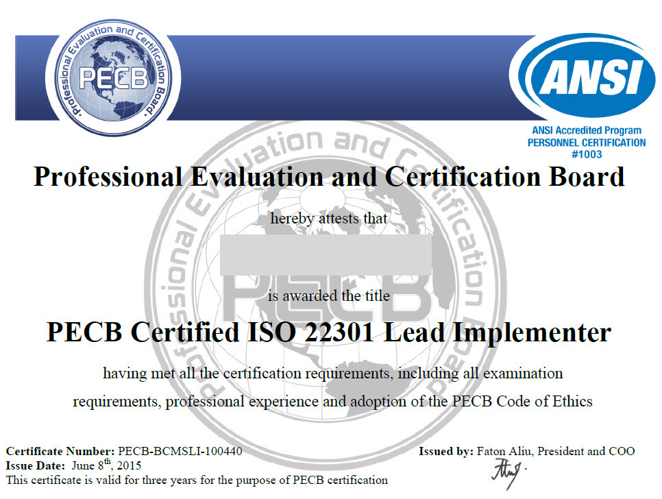 Pivot Point adds ISO 22301 Lead Implementer