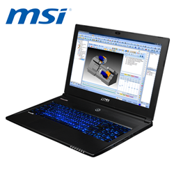 MSI WS60 Laptop Running BobCAD-CAM CAD/CAM Software