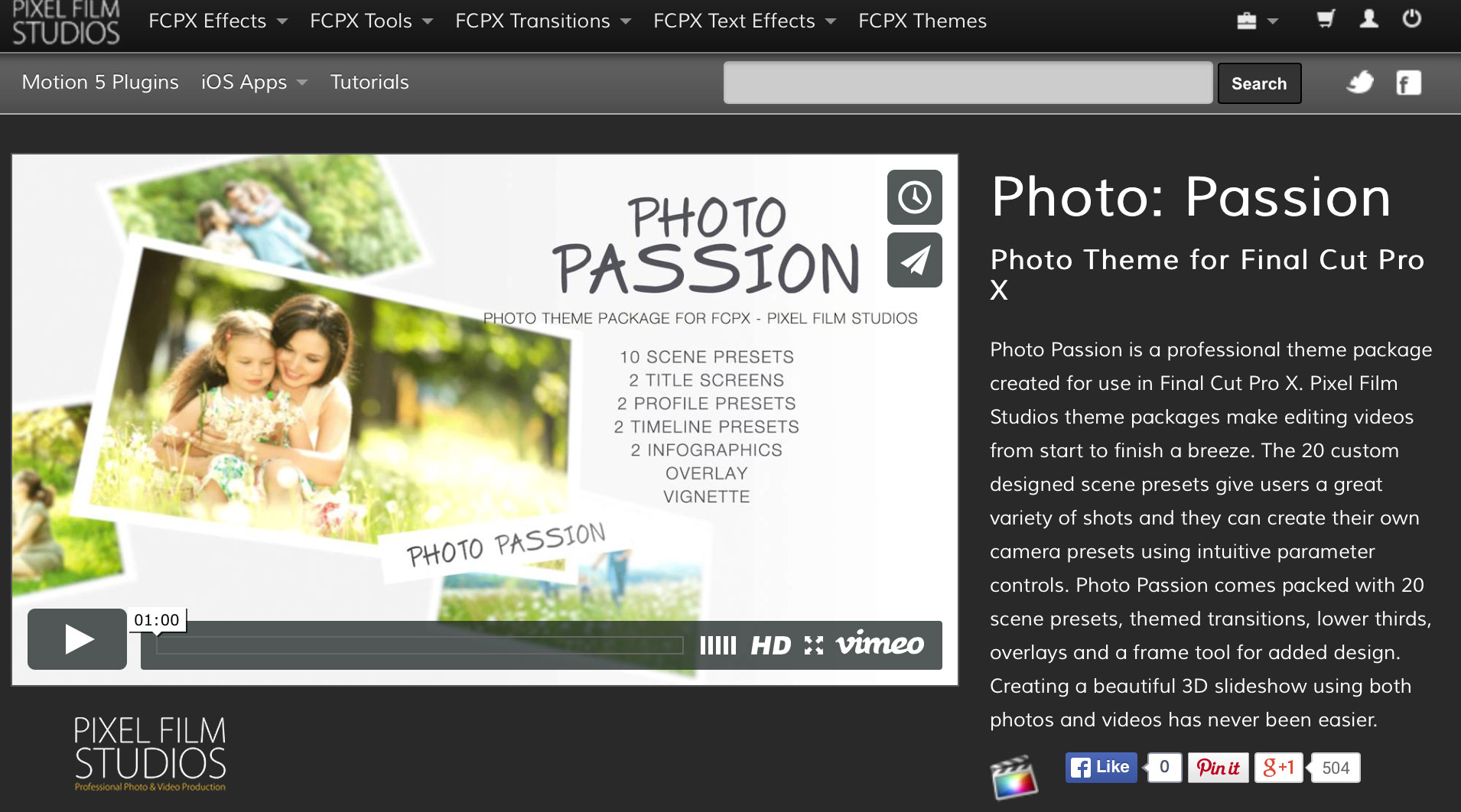 FCPX Photo Passion Plugin from Pixel Film Studios.