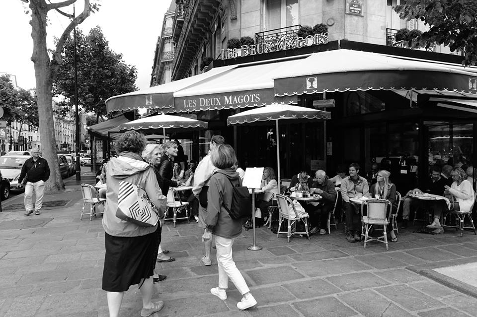 Les Deux Magots cafe, a favorite Hemingway haunt, is one of many Parisian cafés experienced on the Left Bank Writers Retreat (photo © Travis Cebula).