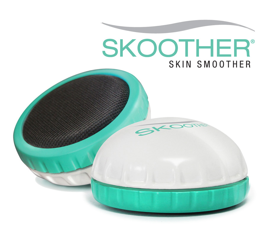 The ergonomically designed Skoother Skin Smoother with "micro-abrasive smoothing screen".
