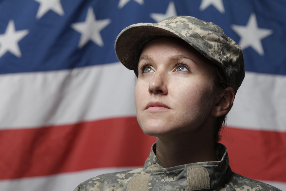 We'll Defend: an American soldier in uniform