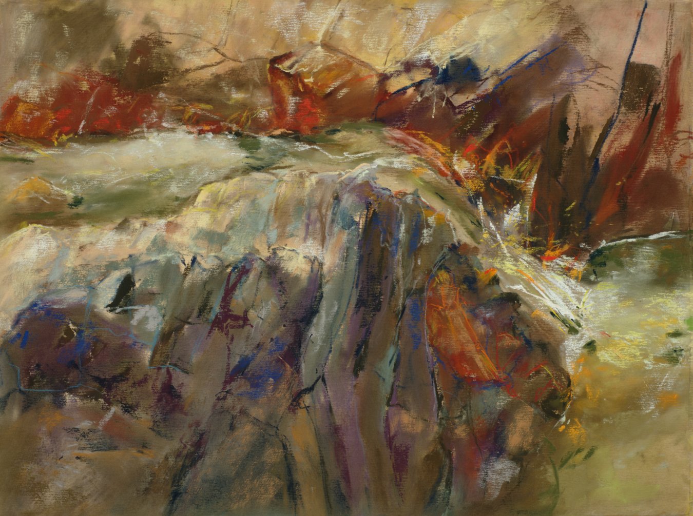 “Santa Fe Canyon,” Pastel on Sanded Paper, Holly Grimm, 2015 Residency Fellow