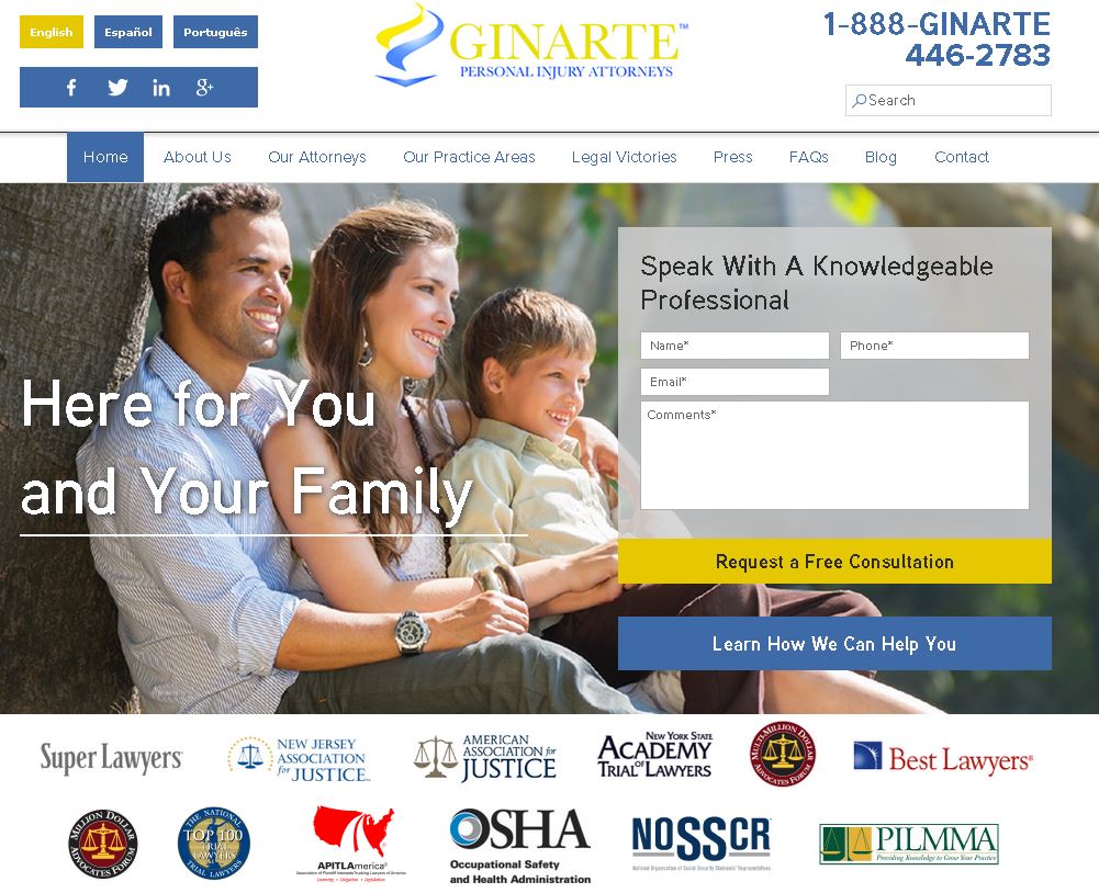 Ginarte Law Firm Launches New Website