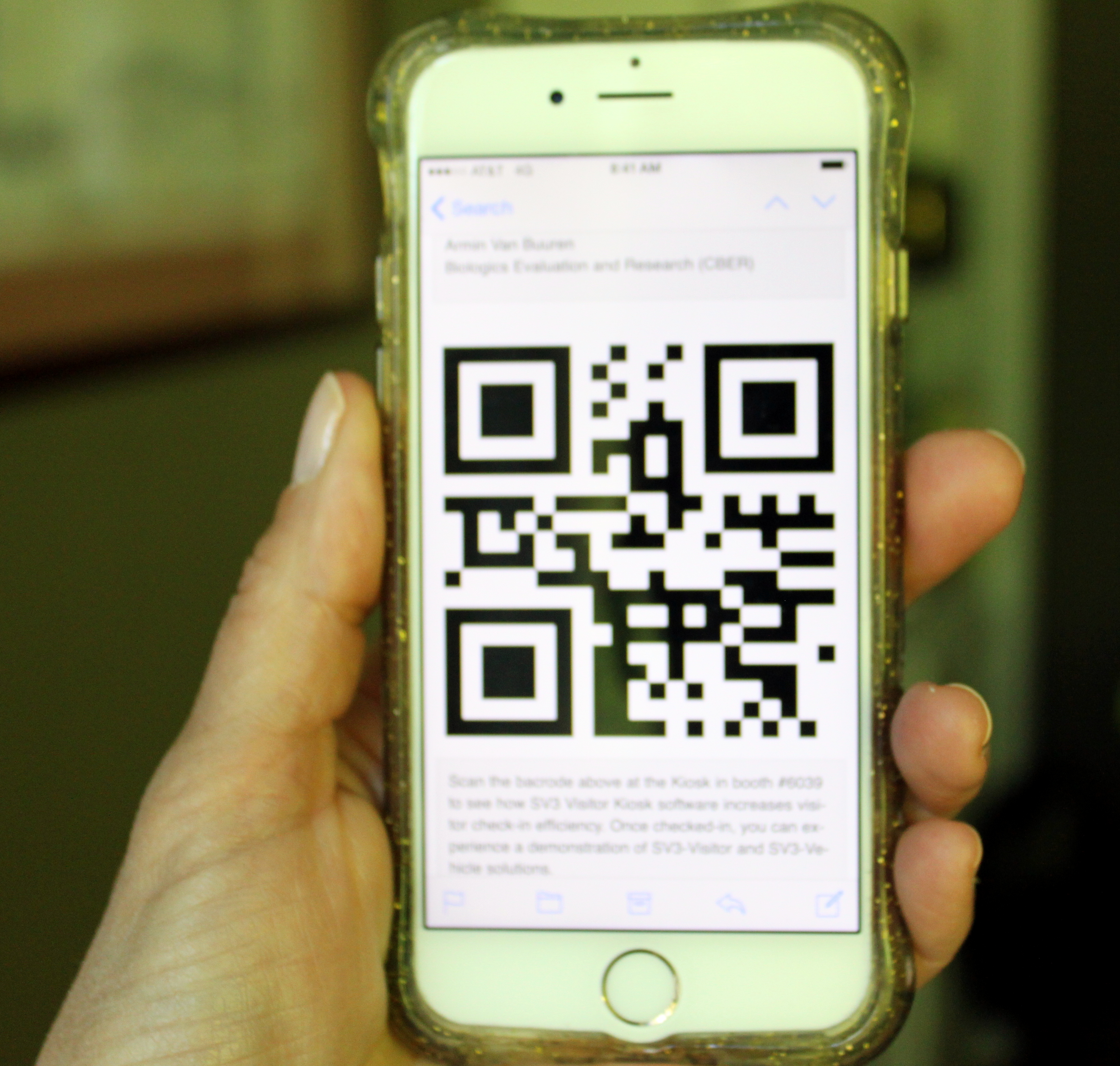 QR code on mobile device