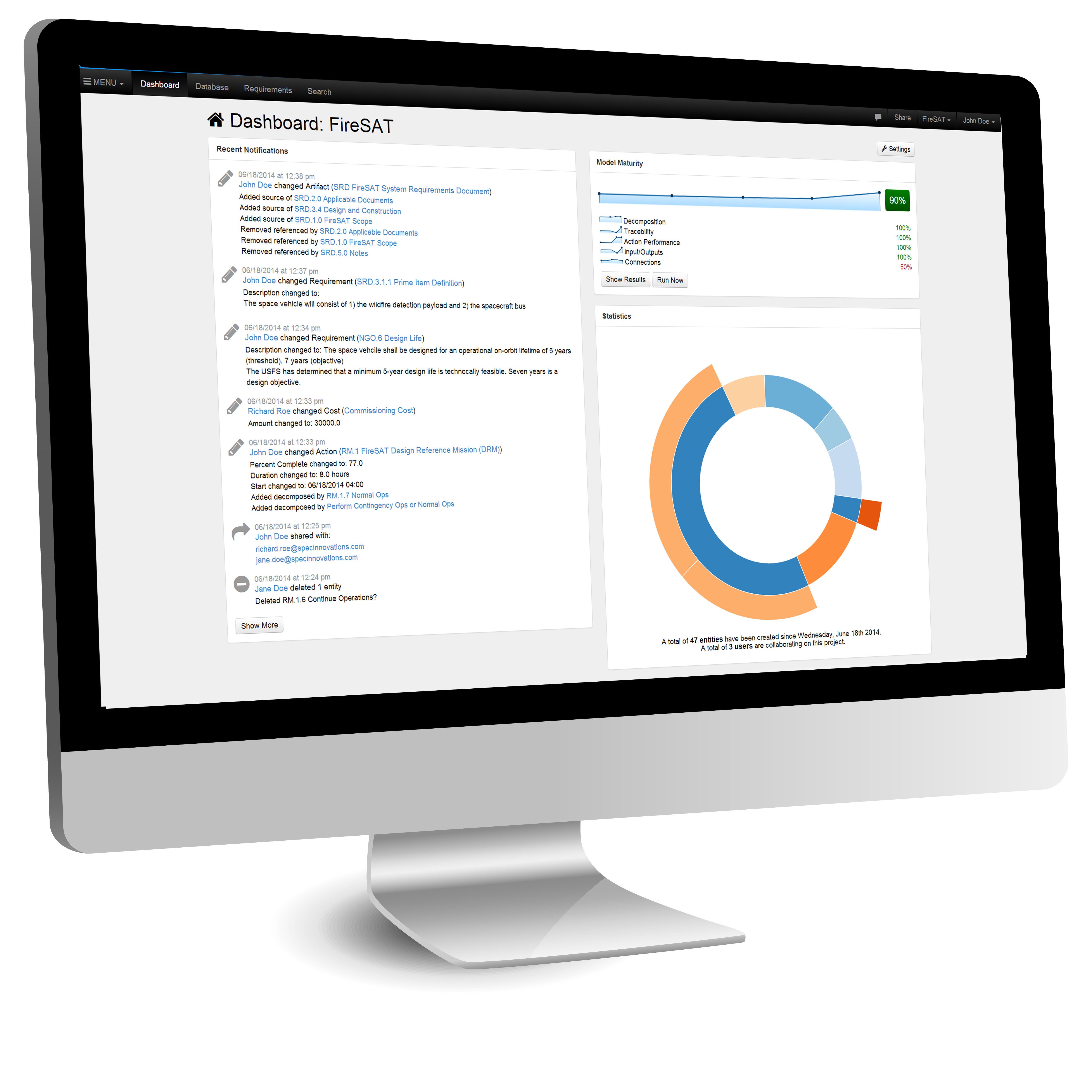 Innoslate Dashboard Makes Project Management Convenient