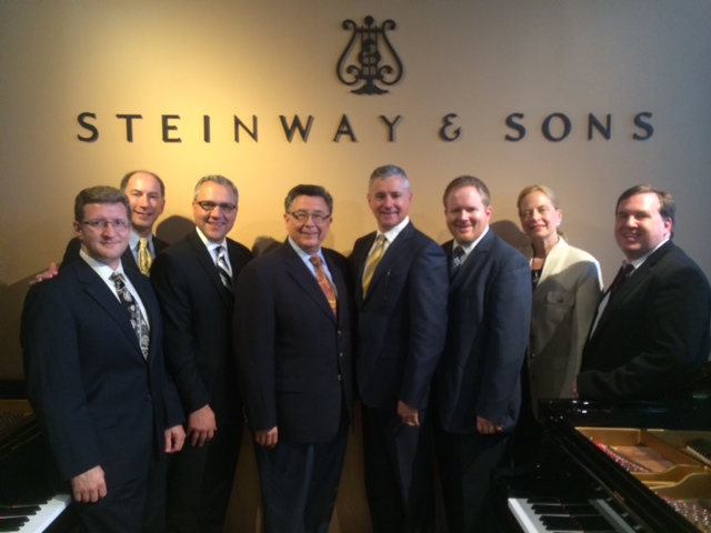 Liberty University School of Music faculty met with Steinway & Sons leaders at the piano manufacturer's selection room last week in New York.