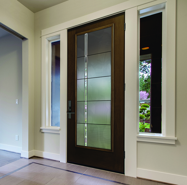 Therma-Tru Fiber-Classic Mahogany Door with Axis glass.