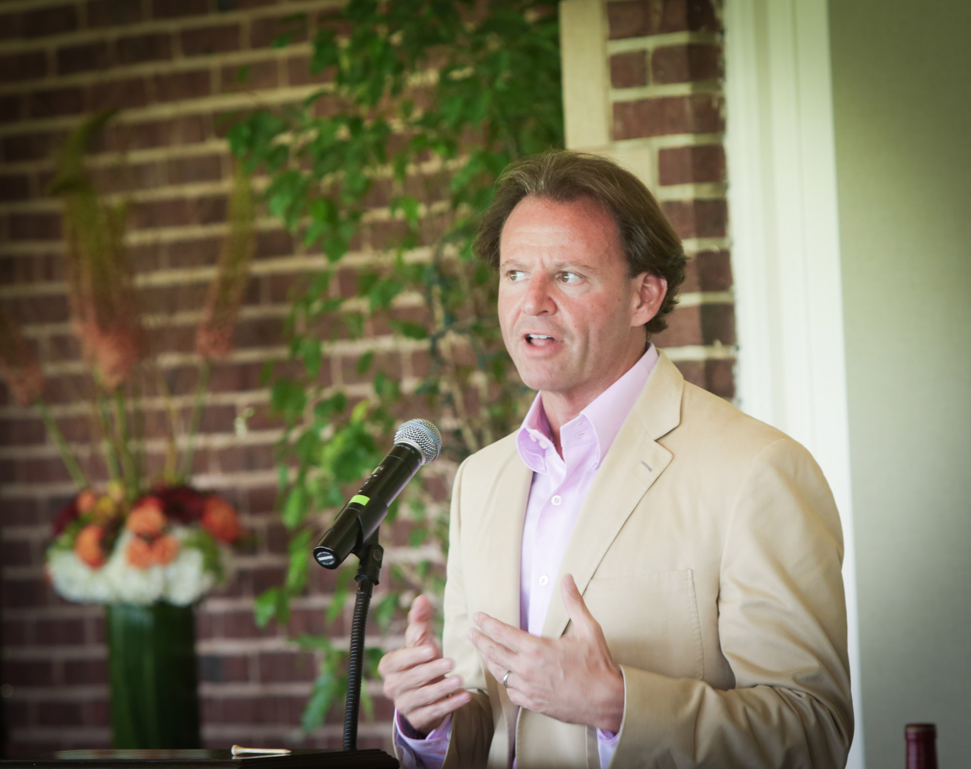 Jeffrey Citron, co-founder of Charles Lafitte Foundation welcomes the crowd to the Foundation’s 12th annual Charity Golf Classic, and talks about this year’s beneficiary, Count Basie Theatre.