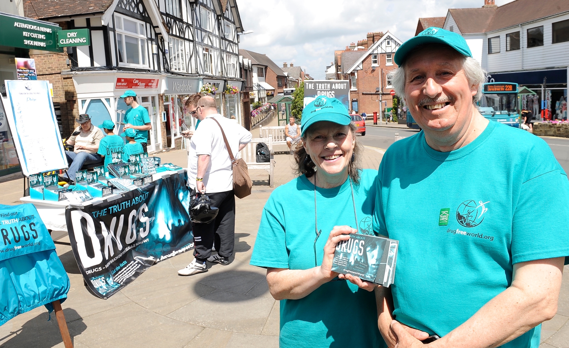 Scientologists set up a drug prevention stall on the High Street in Crowborough.