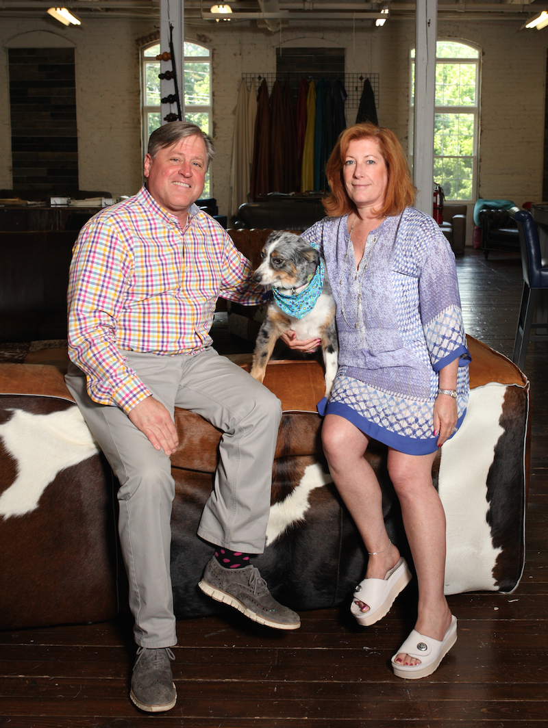 Steve and Danielle Sechrest with their mascot Paisley