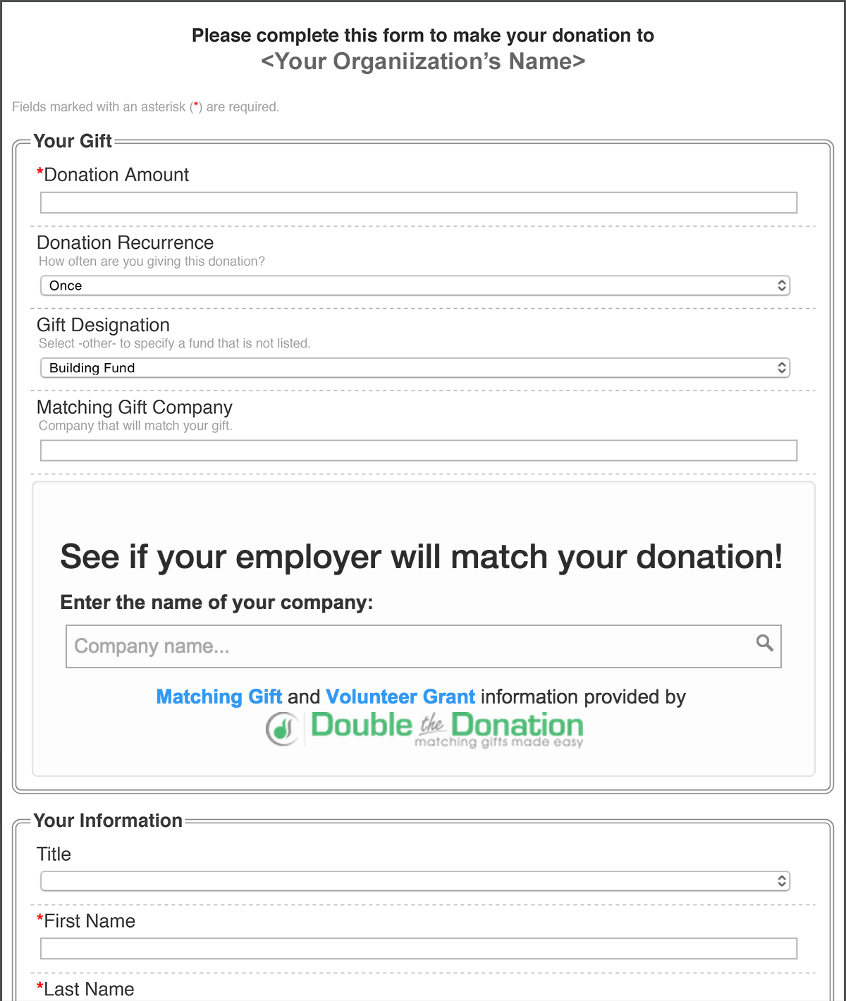 Donation Page with Matching Gifts Plugin