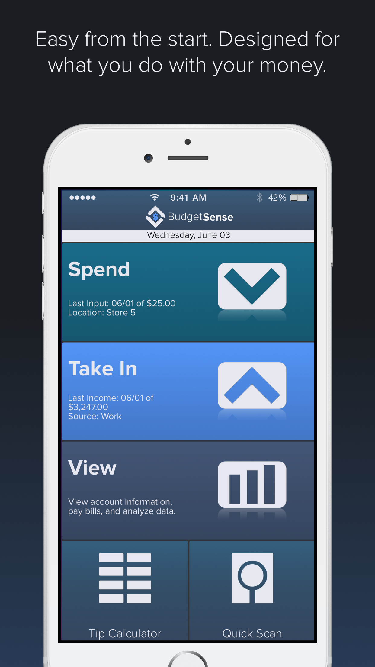 Budget Sense App Screen