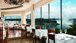 The Rainbow Room by Massimo Capra offers spectacular fine-dining experiences directly overlooking the beautiful Niagara Falls.