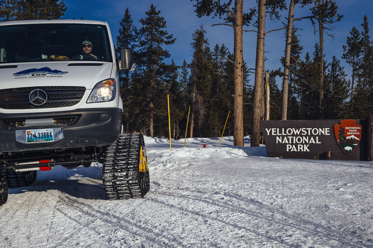 WordenGroup’s new upscale tour company client Wildlife Expeditions has created a custom Mercedes snowcoach for its new Yellowstone winter wildlife day-trip safaris (photo by Jay Goodrich).