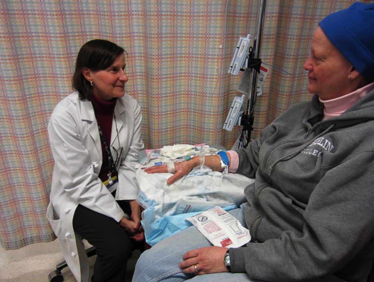 Chemotherapy practitioner and cancer patient  (Image from Flickr)