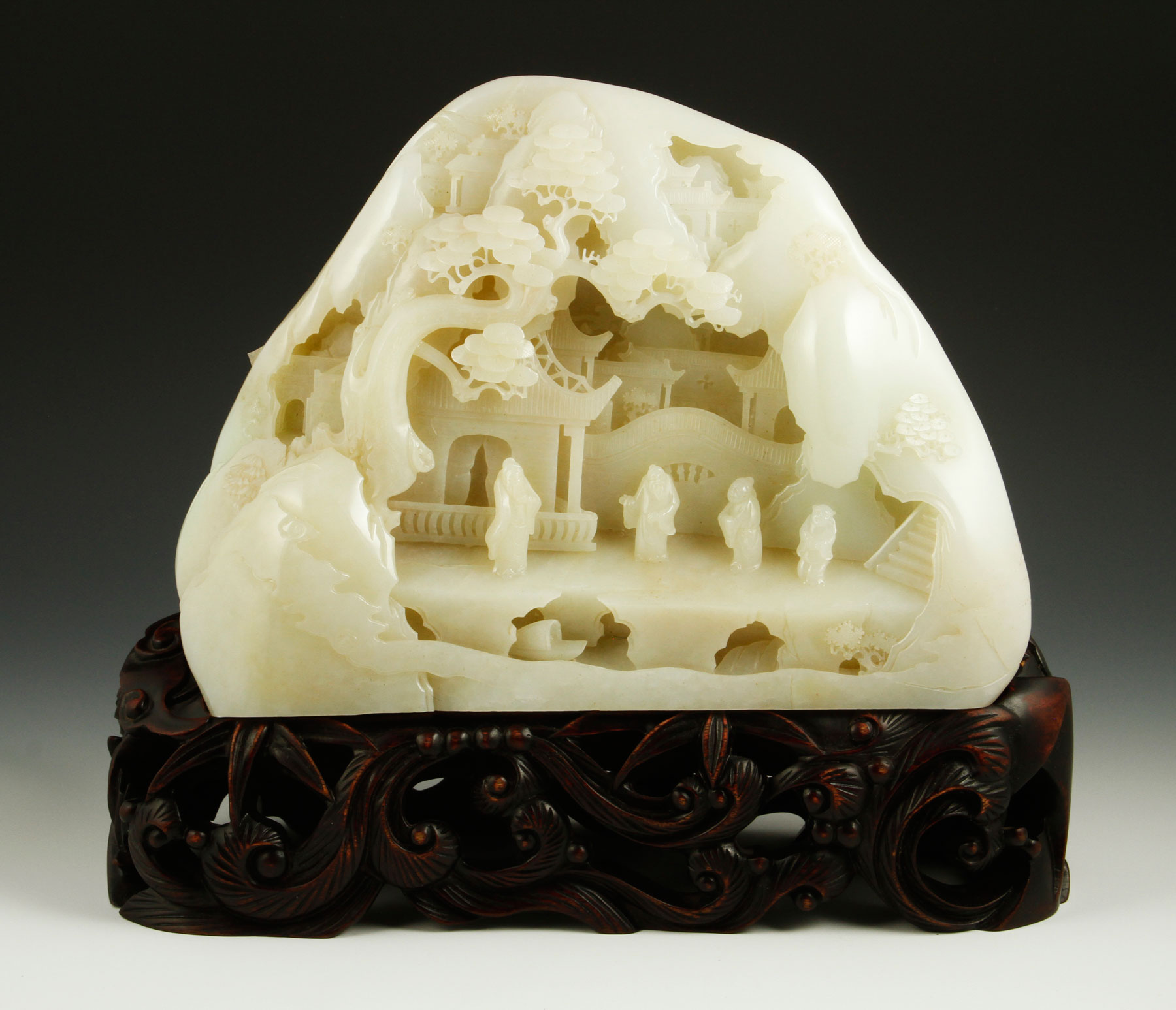 Qing Dynasty Carved Jade Mountain