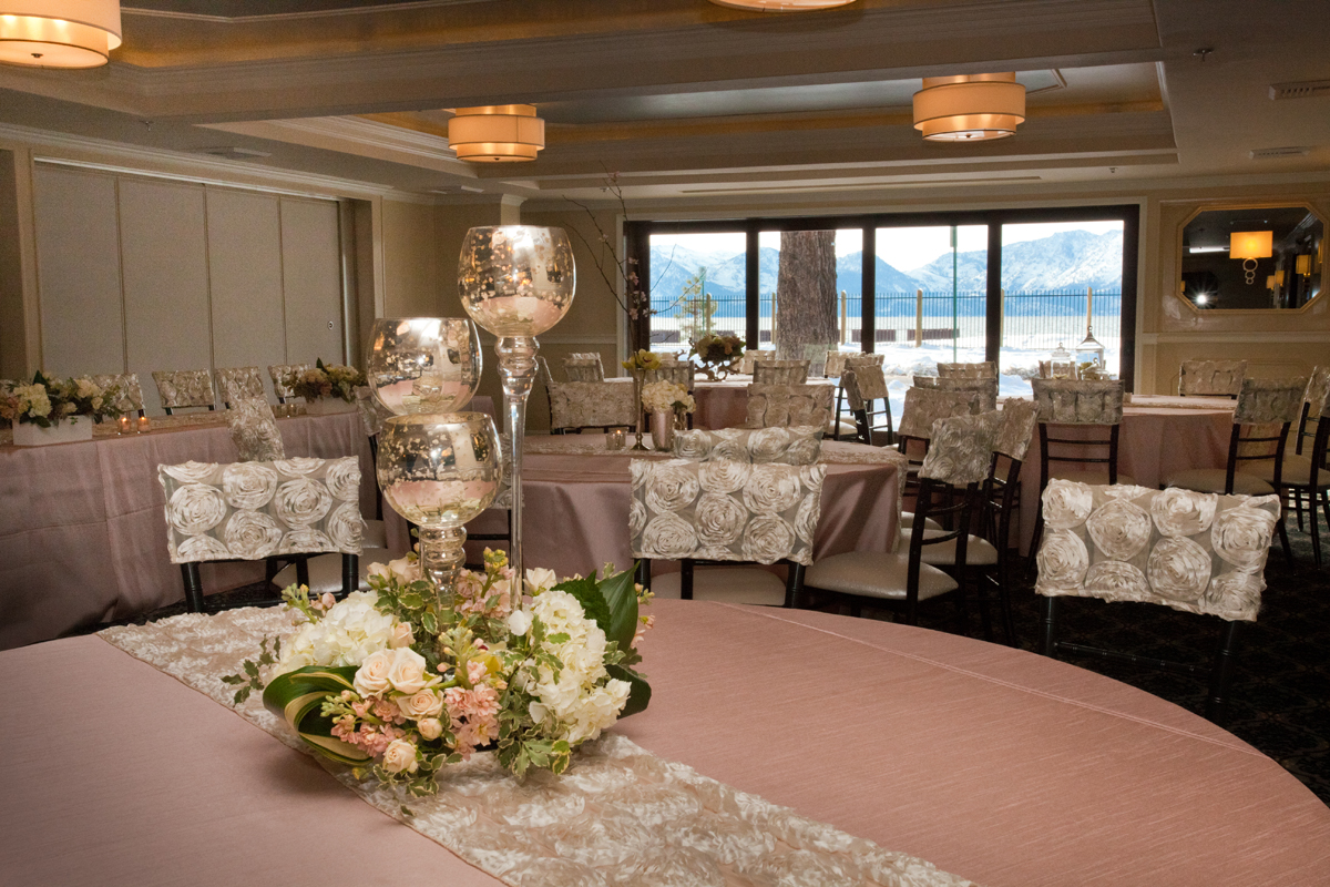 Receptions in The Landing’s 1,700-square-foot Lakeside Ballroom provide lake view dining and receptions for up to 100 guests (photo courtesy of The Landing Resort & Spa).