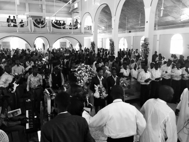Congregants celebrate the dedication of Bon Samaritan Episcopal Church in Bondeau, Haiti, July 12.