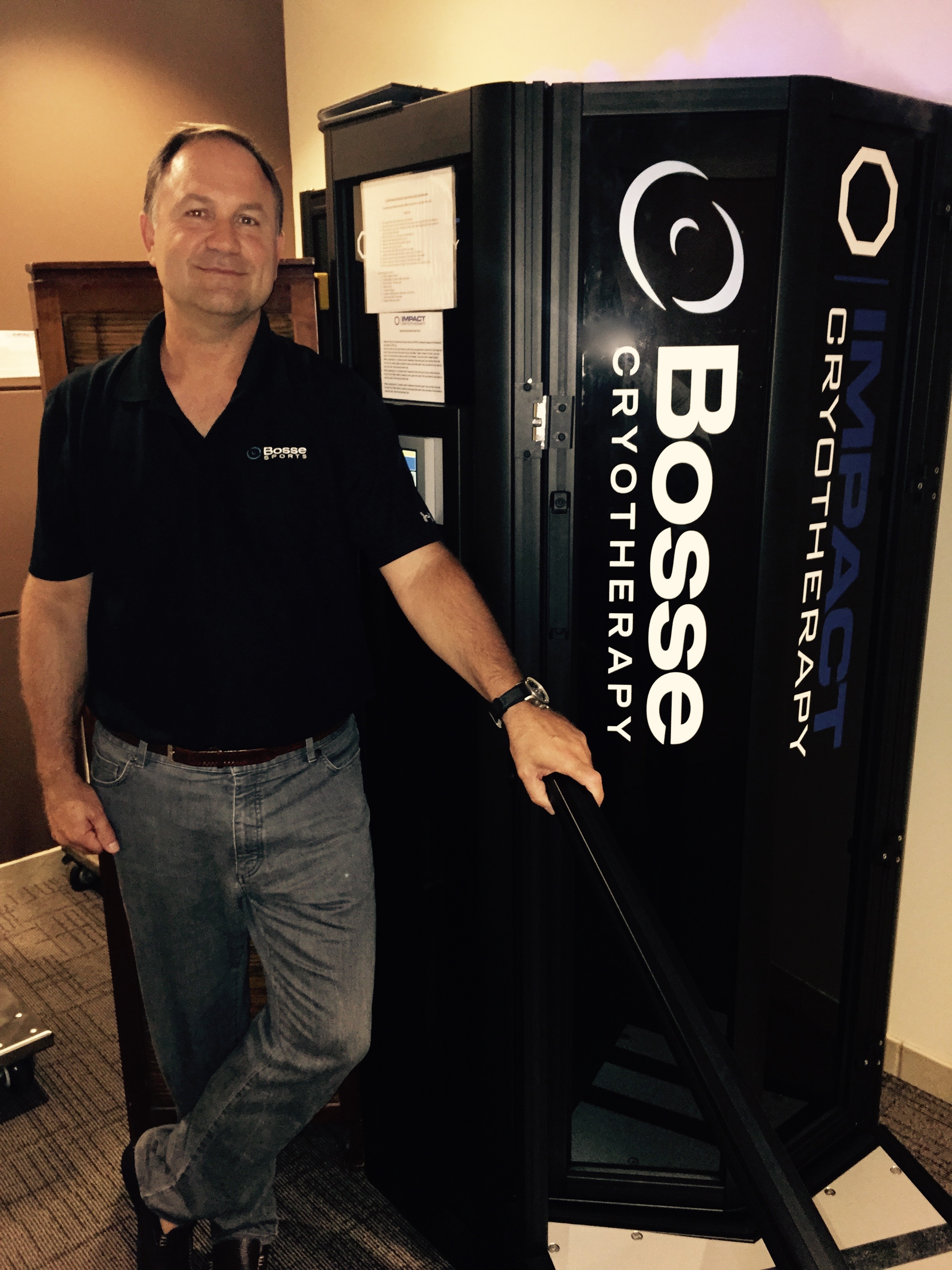 Dj Bosse with his new cryotherapy Octagon
