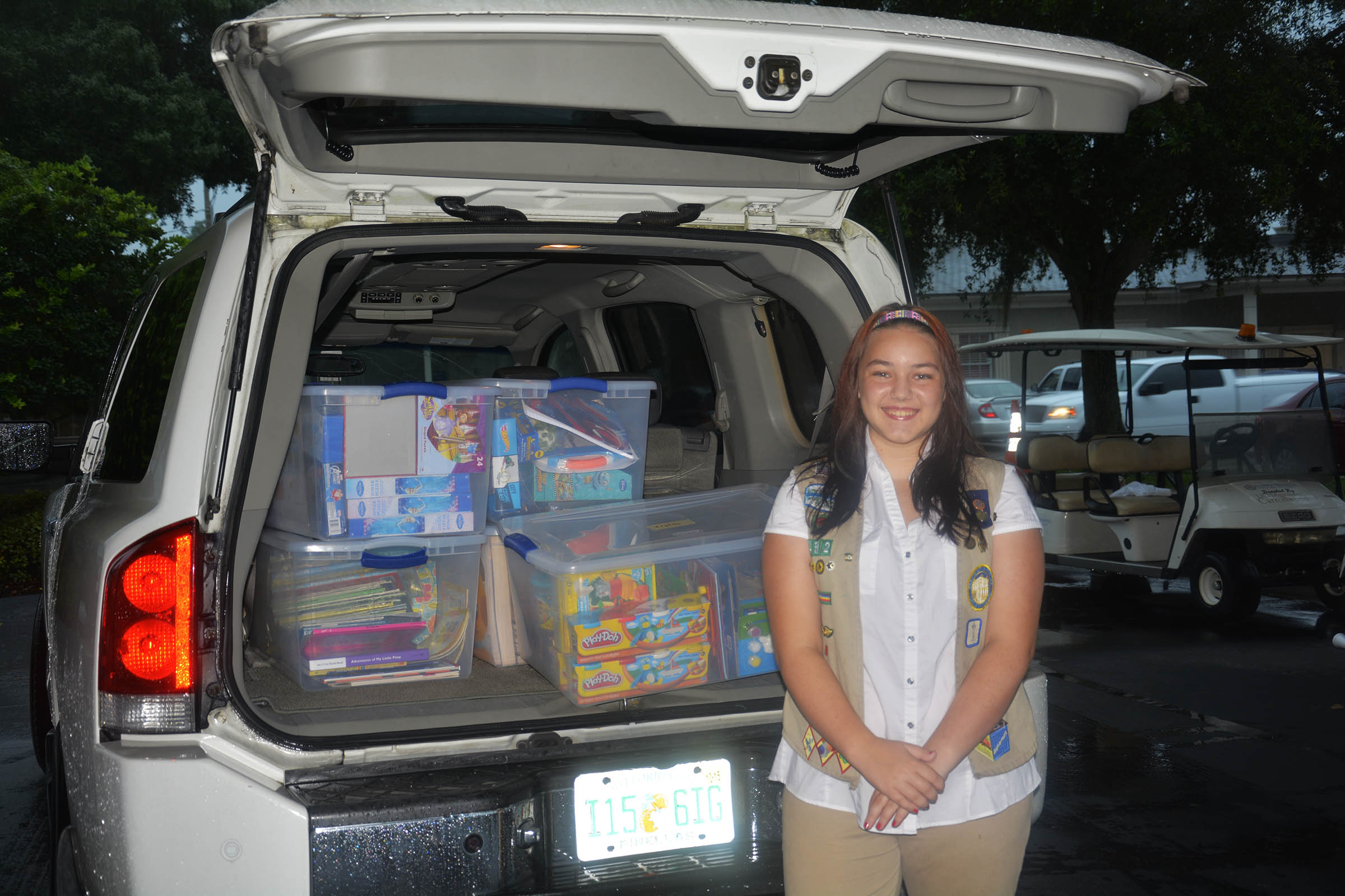 Girl Scout Ashlyn Baralt Donating Toys, Books, Puzzles and Crayons to Pediatric Patients at Florida Hospital Carrollwood