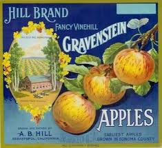 Gravenstein apples box label