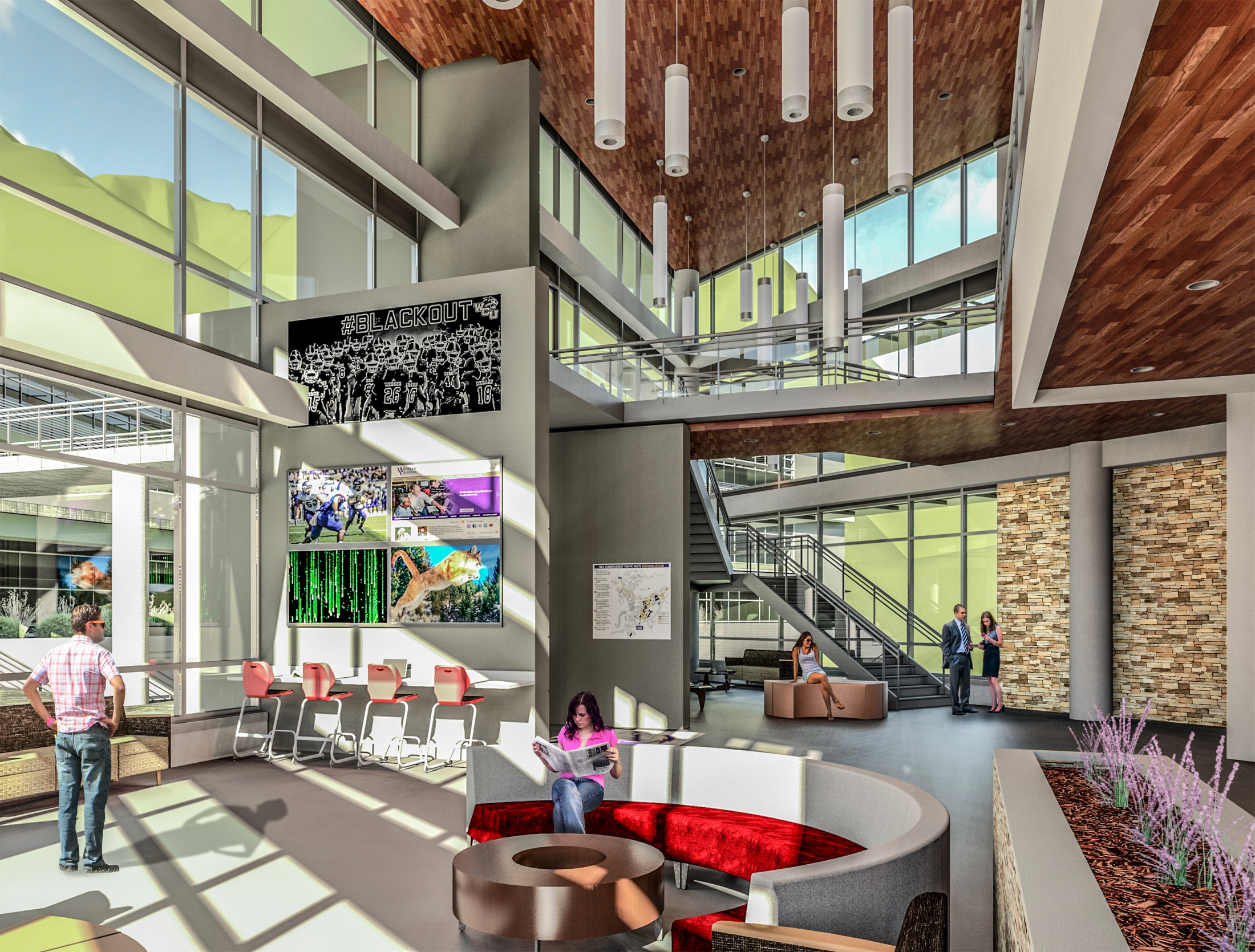 Interior rendering of new Millennial Campus Project - KSQ /Peterson