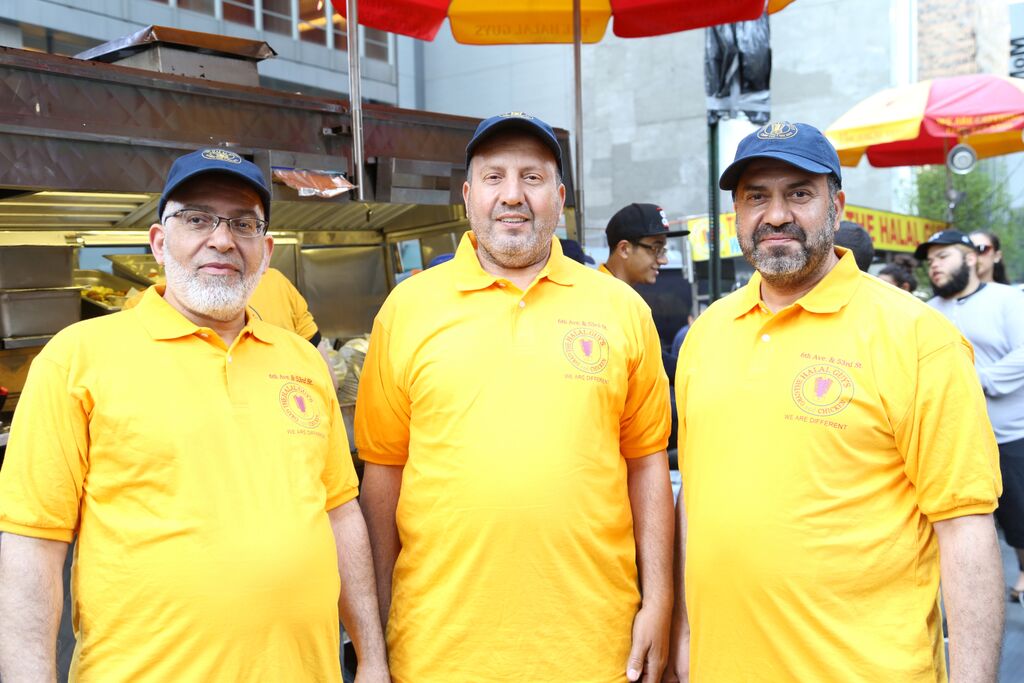 The Halal Guys founders, Mohamed Abouelenein, Ahmed Elsaka and Abdelbaset Elsayed